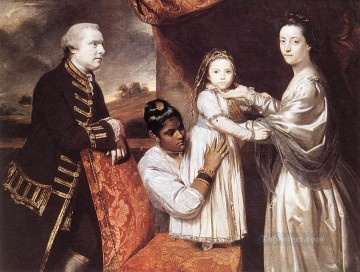 Joshua Reynolds Painting - George Clive and his family Joshua Reynolds